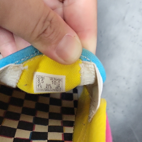 Vans Multicolor Checkerboard Slip-Ons Mens 8.5 womens 10 - Picture 6 of 9